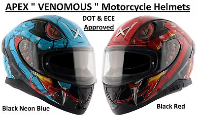 Axor   APEX VENOMOUS D/V   Full Face ECE & DOT Certified Motorcycle Helmets • $130