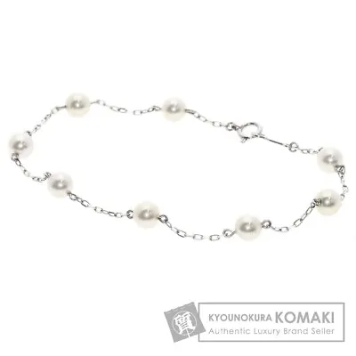 MIKIMOTO Akoya Pearl K18 White Gold 16.5cm Length Bracelet Pre Owned [U0118] • $729.90