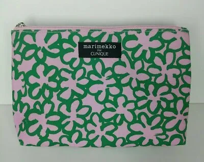 Marimekko For Clinique Makeup Cosmetic Bag Zip~ Pink Green Floral • $8.95