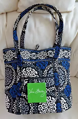 Vera Bradley  VERA  Large Tote Bag - Canterberry Cobalt - Black - New W/o Tag • $69.95