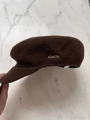 Kangol Brown Wool Flat Cap Hat • £14.99