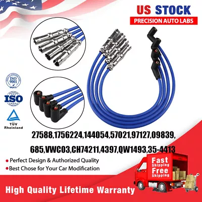 Spark Plug Wires Set For Volkswagen VW Beetle Bora Golf GTI Jetta 2.0L 27588 • $20.59