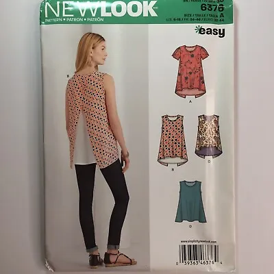 NewLook 6376 Open Back Swing Flared Swishy Shirt Top T Ladies New Uncut Pattern • £9.50