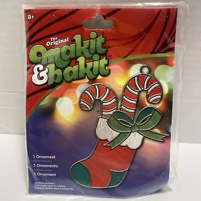 The Original Makit & Bakit Sun Catcher Ornament Stocking W/Candy Canes NIP • $13.49