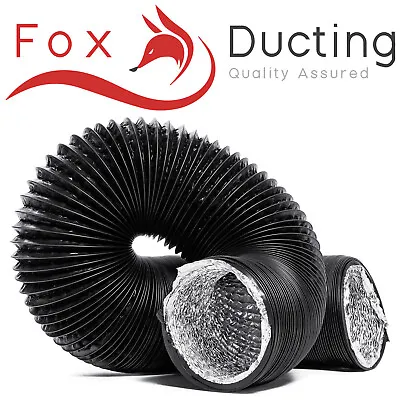 Hydroponics Combi Ducting 5M Black PVC Flexible Air Extractor Ventilation Duct • £16