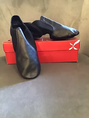 $24 • Buy New! “Capezio” Black # EJ2A Slip On Jazz Dance Shoes Size Adult 10.5