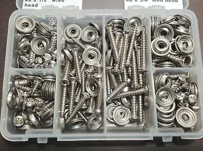 $47.26 • Buy 150pc Ford #8 W/#6 Oval Head Stainless Door Kick Panel Screws Washers Assortment