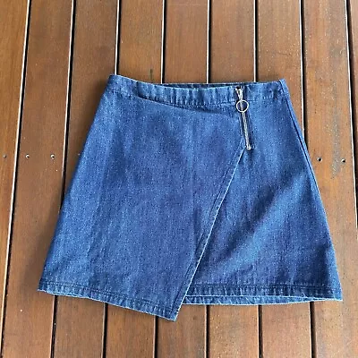 CAN I DATE Size S Blue Denim Skirt A Line Casual • £10.85