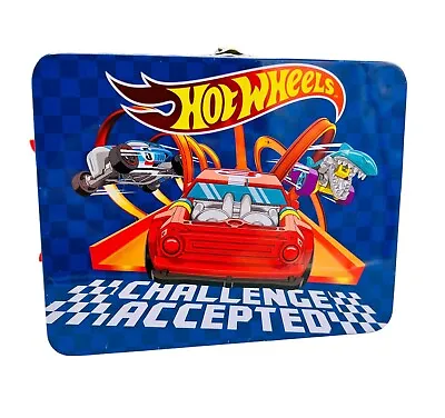 Hot Wheels 15 Car Storage Tin Carry Case For Kids Toy Car - Broken Handle READ • $38