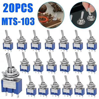 20Pcs 3 Pin SPDT ON-OFF-ON 3 Position Mini Toggle Switches MTS-103 US Free Ship • $8.99