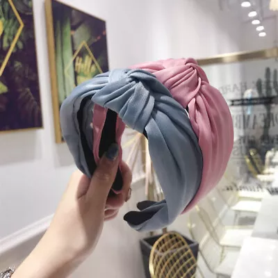 Women's Wide Headband Twist Hairband Bow Knot Cross Fashion Alice Band Head Wrap • £3.11