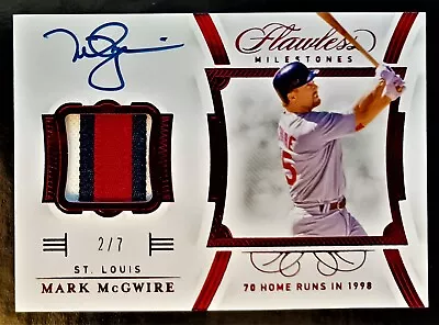 MARK McGWIRE-2020 Flawless Ruby (#2/7) 3-COLOR PATCHES/JERSEY/AUTO/AUTOGRAPH • $324.89