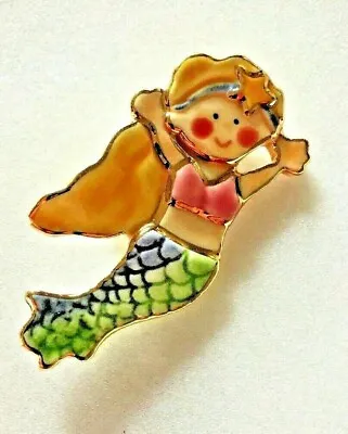 Hand Crafted Mermaid Ceramic Pin • $10