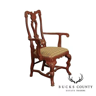 Habersham Red Painted Georgian Style Armchair • $465