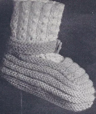 Vintage Knitting PATTERN Baby Booties Mary Jane Socks • $7.99