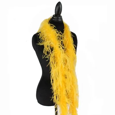 $45.95 • Buy Gold Yellow 1ply Ostrich Feather Boa Scarf Prom Halloween Costumes Dance Decor