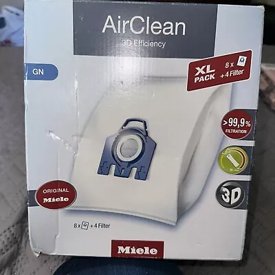 Miele AirClean 3D Efficiency GN 8 Vacuum Bags With 4 Filters (10455150) • $24.99