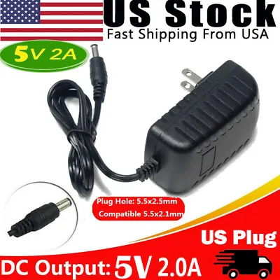 $4.74 • Buy US Plug AC 100V-240V To DC 5V 2A Power Adapter Supply Charger W/5.5x2.5mm Output