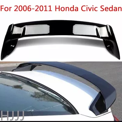 Trunk Wing Spoiler Fits 06-11 Honda Civic 2DR Coupe Glossy Black Mugen Style RR • $79.38