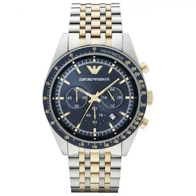 £89 • Buy New Genuine Emporio Armani Mens Ar6088 Silver Stainless Steel Chronograph Watch