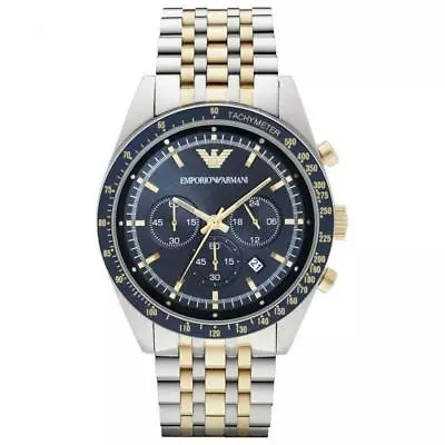 £89 • Buy New Genuine Emporio Armani Mens Ar6088 Silver Stainless Steel Chronograph Watch