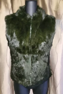 Retro Sisters Rabbit Fur & Wool Blend Full Zip Sweater Vest Womens Sz Medium • $30