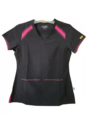 Med Couture Women Size XS S L Activate Scrub Top Color Block Navy Black Gray • $19.99