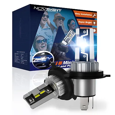 NOVSIGHT H4 9003 LED Headlight Kit Bulbs High Low Beam 10000LM 6500k Super White • $17.66