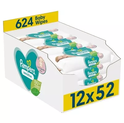 Pampers Baby Wipes Multipack New Baby Sensitive 624 Wet Wipes (12 X 52) • £17.99