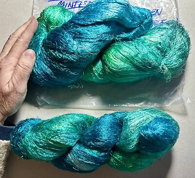 Lot Of 2 Large Japanese SILK Skeins Teal Green Yarn Thread • $24.50