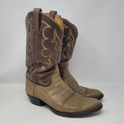 Tony Lama Boots Mens 11.5D Brown Leather El Rey Vintage 0933 • $175