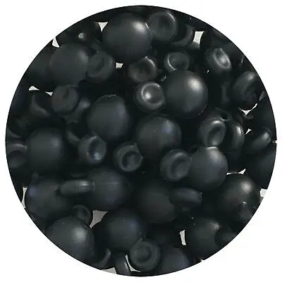 10x JET BLACK Silicone Mixed MOUSE HEAD Beads Pack Keyring Lanyard DIY Mickey • $4.60