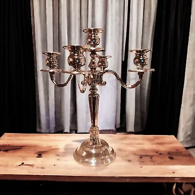 Vintage Beautiful Art Deco Style Large Table Candelabra 5 Arm Candle Holders  • $80