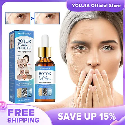 £5.37 • Buy Botox Wrinkle Remover Instant Anti-Aging Face Serum Retinol Skin Tightening @I