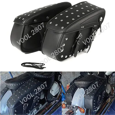 Motorcycle Side Saddle Bags For Yamaha V-Star XVS 1100 1300 650 950 Silverado • $119.36