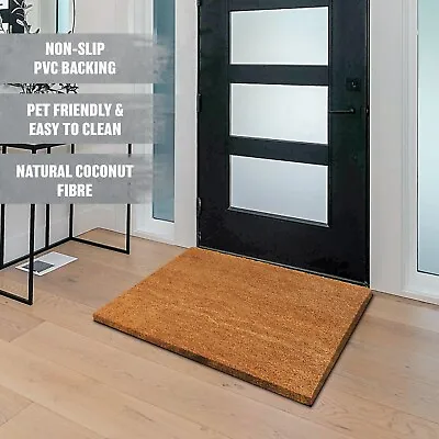 New Heavy Duty Non Slip Natural Coco Door Mat Home Coir Entrance Porch 40 X 60cm • £4.99