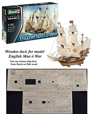 Revell English Man O'War 1:96 - Laser Cut Wooden Deck For Model • $91
