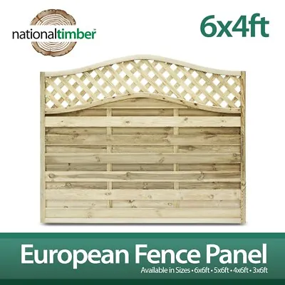 £58.49 • Buy European Garden Fence Panel 6x4ft Omega Decorative Lattice Top Pressure Treated