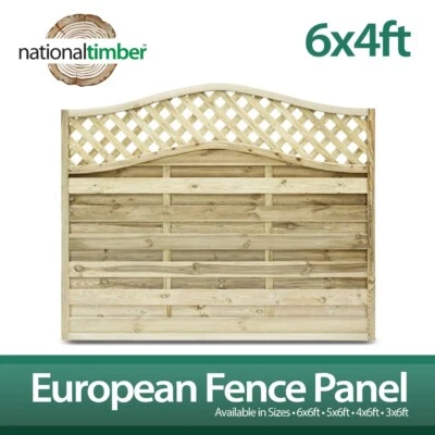 £58.49 • Buy European Garden Fence Panel 6x4ft Omega Decorative Lattice Top Pressure Treated