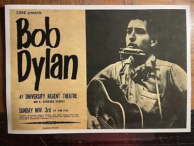 $40 • Buy Bob Dylan At University Regent Theatre 1963 2nd Printing Concert Event Poster