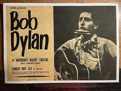 $40 • Buy Bob Dylan At University Regent Theatre 1965 2nd Printing Concert Event Poster 