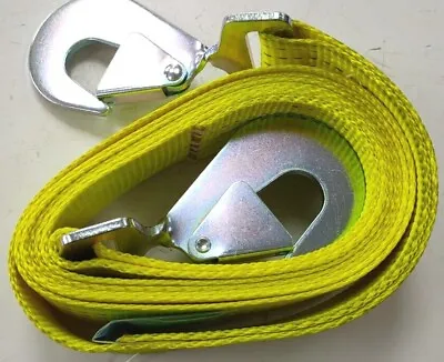 4x4 Recovery Towing Strap With SnapHooks 5T Hi Vis 1m To 30m Off Road Tree Strop • £16.45