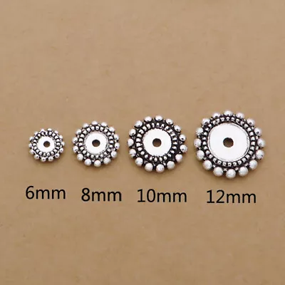 925 Sterling Silver Gear Bead Spacer For Bracelet Necklace 6mm 8mm 10mm 12mm • $6.94