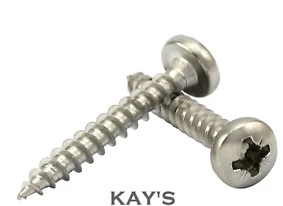 £3.10 • Buy 5mm POZI DRIVE PAN HEAD CHIPBOARD FULLY THREADED WOOD SCREWS A2 STAINLESS STEEL
