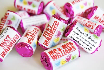 Just Married Personalised Love Hearts Sweets Wedding Favours Mini Love Hearts  • £0.99