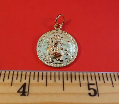 14kt Ep Army/ St. Christopher Two Sided Military Armed Forces Charm Pendant • $8.95