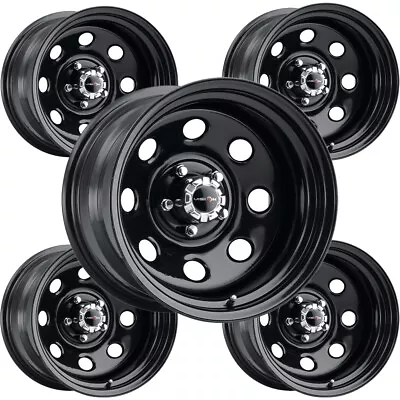 (5) Vision 85 Soft 8 15x10 5x5  -39 Gloss Black Wheels Rims 15  Inch Jeep JK JL • $427.95