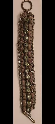 Victorian Hair Mourning Bracelet Antique/Vintage Rare! Choc Brown/Green Braided  • $249.99