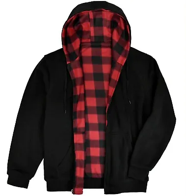 Victory Outfitters Men's Reversible Hooded Buffalo Plaid Fleece Hoodie Jacket • $69.99