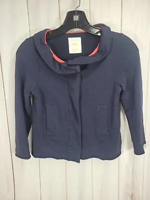 Girls 10 Crewcuts J.Crew Sailor Navy Blue Peter Pan Collar Cardigan Sweater XXL • $8.95